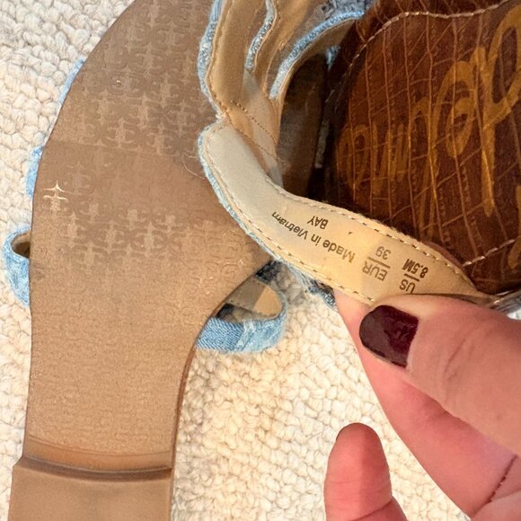 Sam Edelman Denim Sandals Size 8.5 - Picture 9 of 9